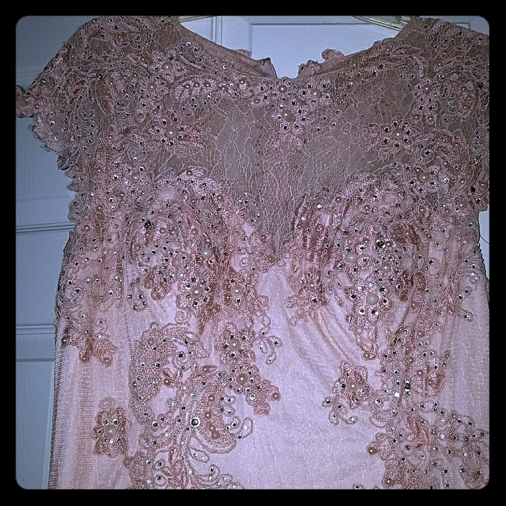 Long pink evening dress